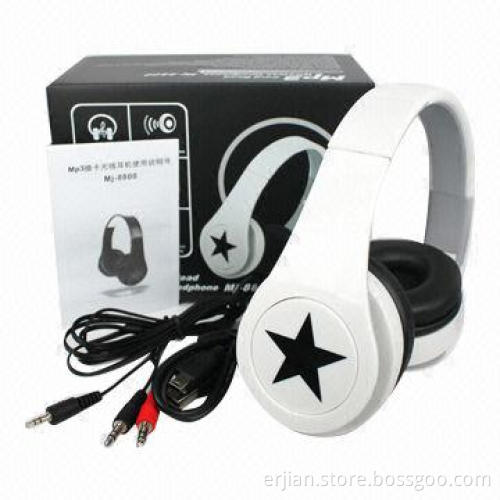 Custom Branded Headphones with 32 Ohms Impedance, TF Card Slot, FM Radio, Fast Delivery